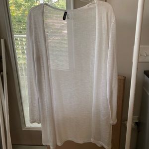 H&M sheer long cardigan white
